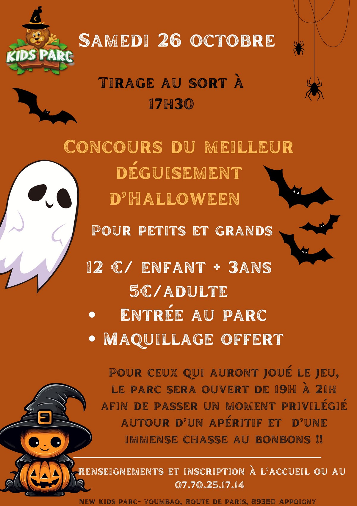 🎃 Halloween au Kids Parc – Samedi 26 octobre 🎃