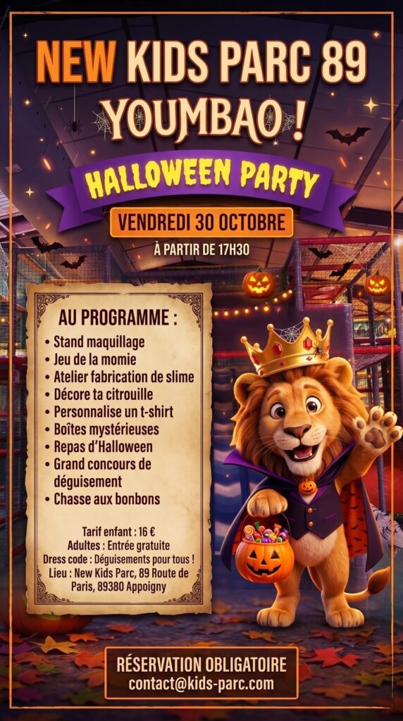 Soirée Halloween 2026 au New Kids Parc 89
